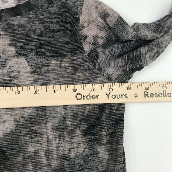 David Cline Womens Top Front Tie Dye Shirt 3/4 Sleeve Knit Pullover Gray S Small - Picture 8 of 11